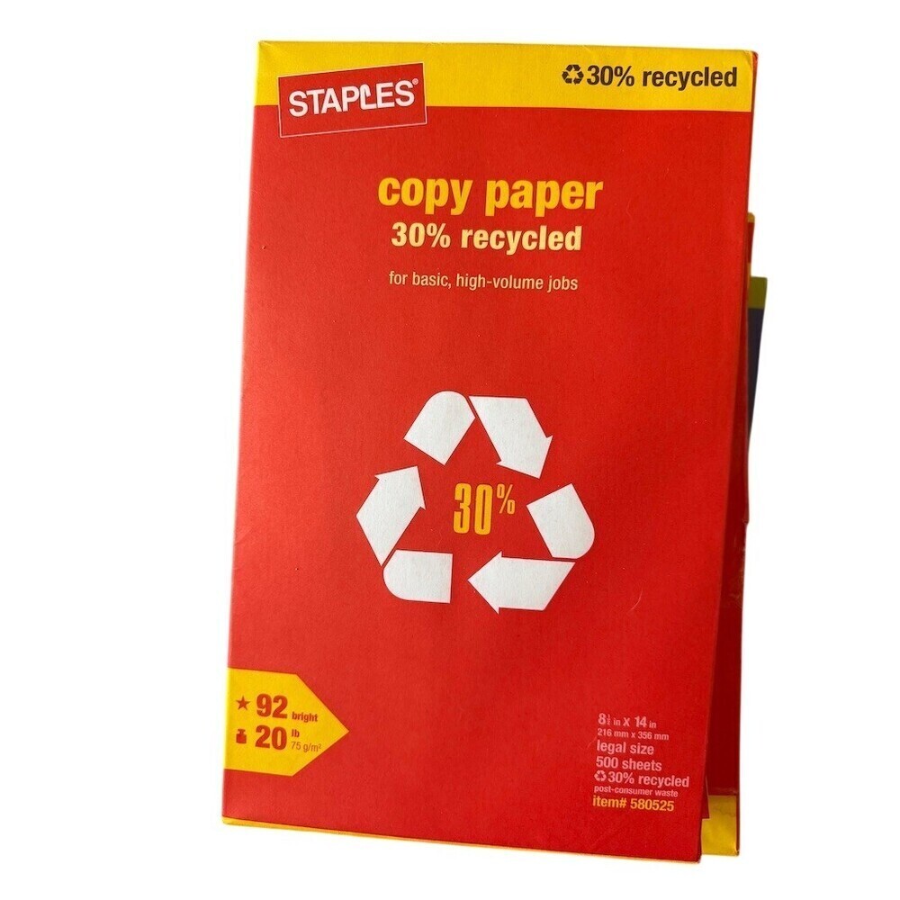 Staples Copy Paper Legal White 20 lb 500 Sheets